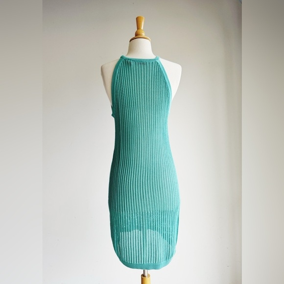 TAHARI Teal Green Soft Knit Coverup Dress | S - Picture 3 of 4